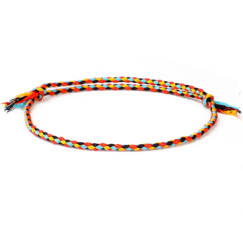 Ping An Buckle Four-strand Colorful Text And Play Line Bracelet