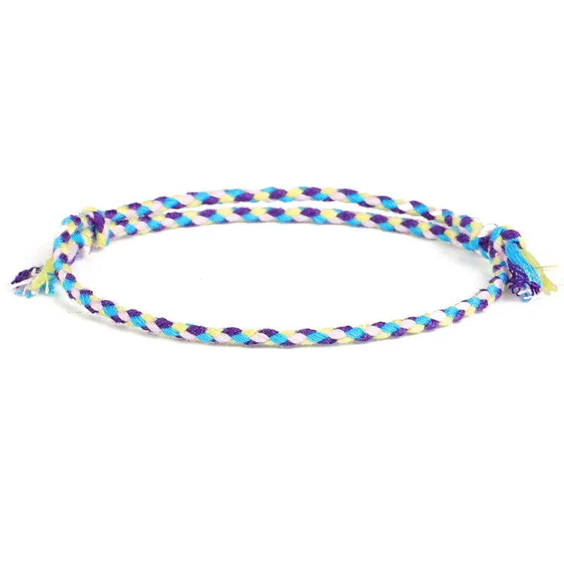 Ping An Buckle Four-strand Colorful Text And Play Line Bracelet