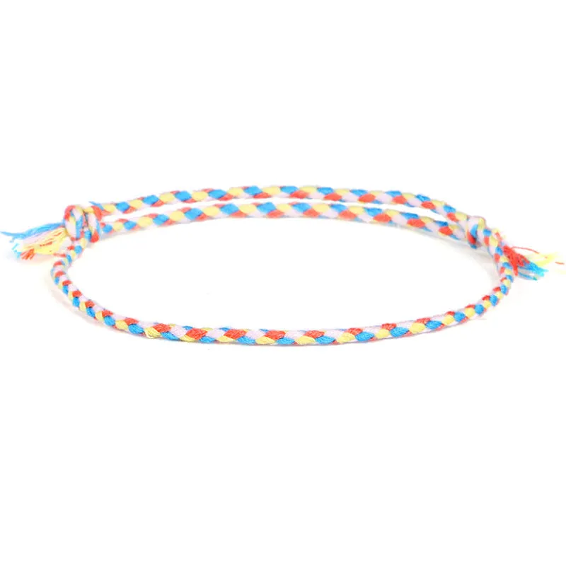 Ping An Buckle Four-strand Colorful Text And Play Line Bracelet