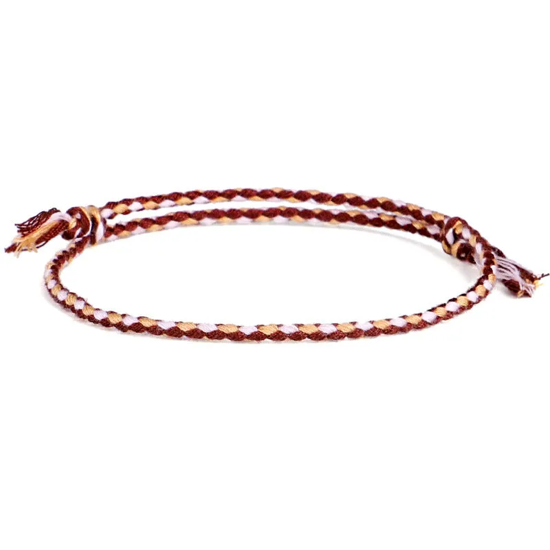 Ping An Buckle Four-strand Colorful Text And Play Line Bracelet