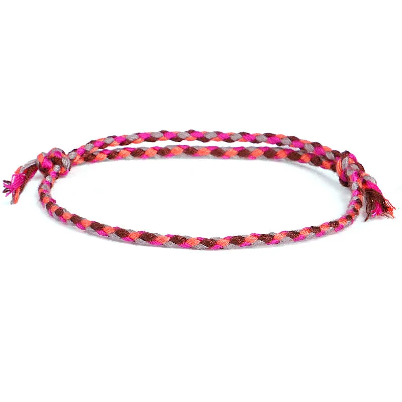 Ping An Buckle Four-strand Colorful Text And Play Line Bracelet