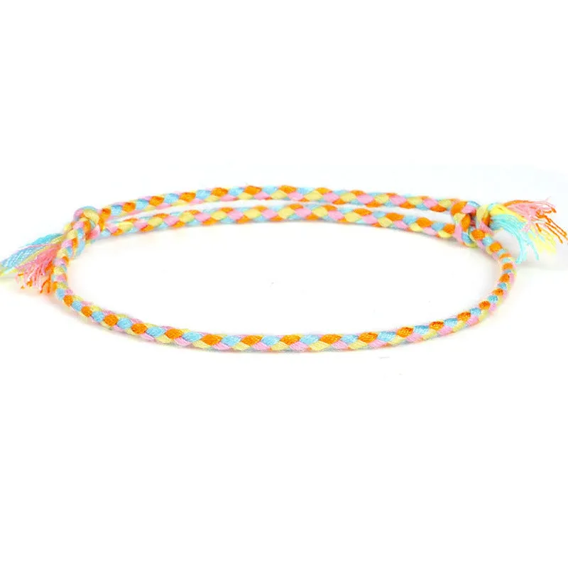 Ping An Buckle Four-strand Colorful Text And Play Line Bracelet