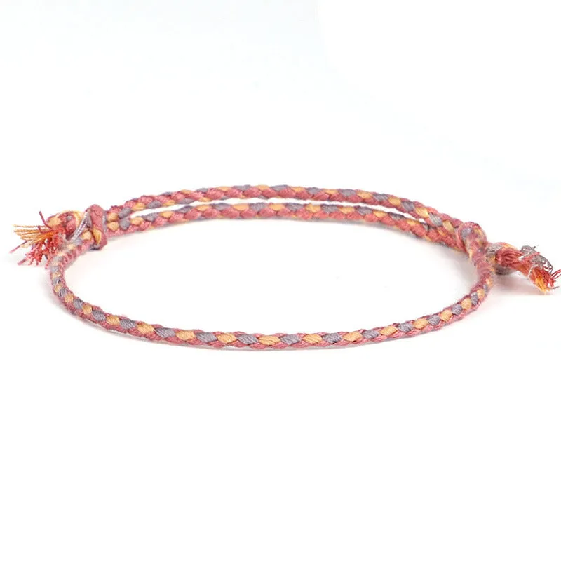 Ping An Buckle Four-strand Colorful Text And Play Line Bracelet
