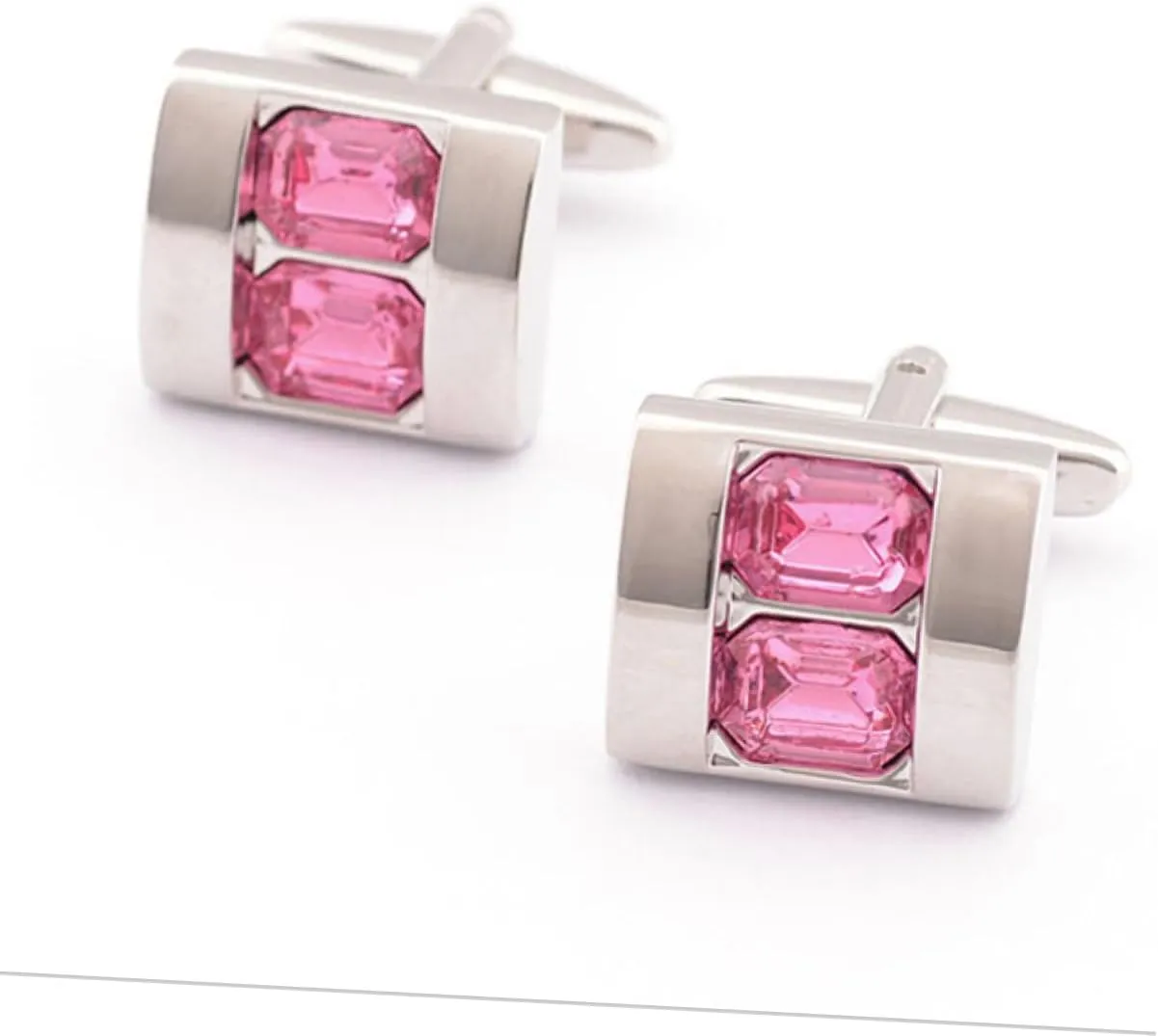 Pink Crystal Cufflinks for Men Elegant Sleeve Buttons present for Weddings Anniversaries and Birthdays Unique Accessory for Formal Shirts
