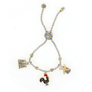 Portuguese Collection - Adjustable Bolo Bracelet with Charms - SET4