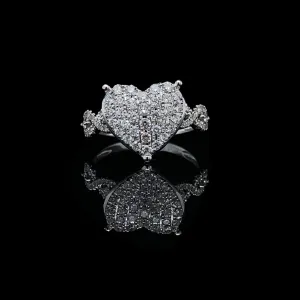 PREORDER | Classic Heart Infinity Paved Band Diamond Ring 14kt