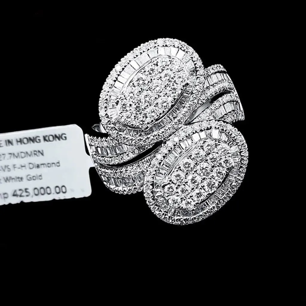 PREORDER | Double Oval Paved Cocktail Diamond Ring 14kt