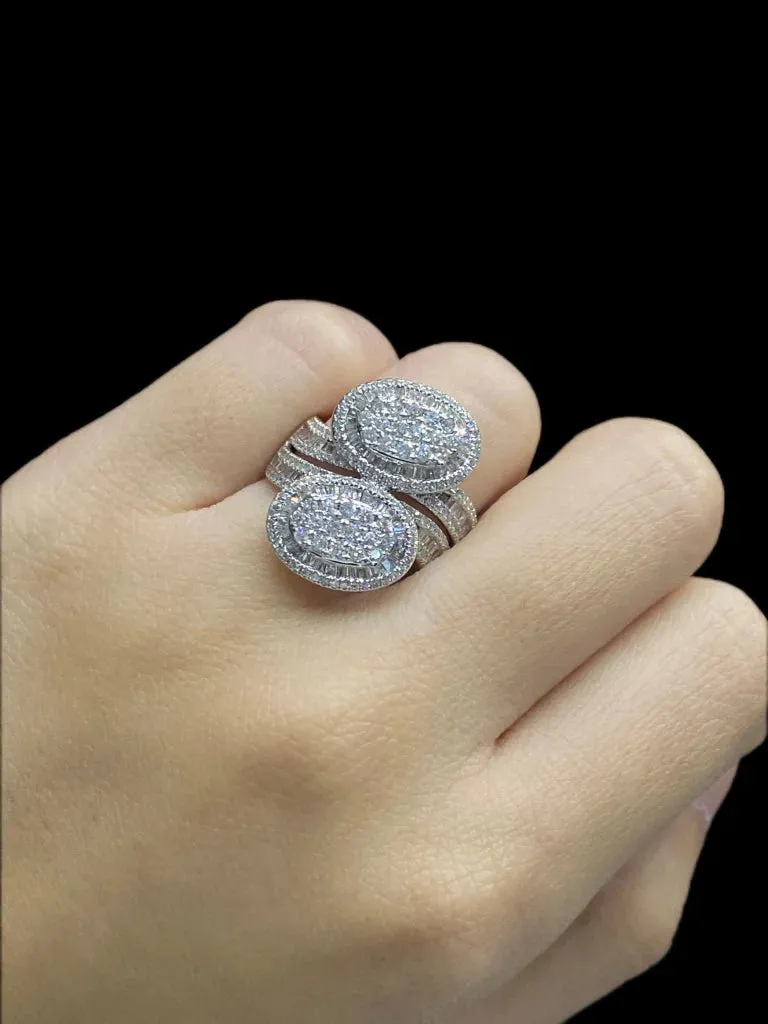 PREORDER | Double Oval Paved Cocktail Diamond Ring 14kt