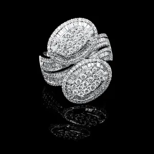 PREORDER | Double Oval Paved Cocktail Diamond Ring 14kt