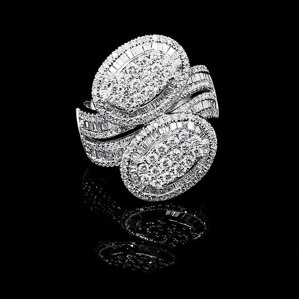 PREORDER | Double Oval Paved Cocktail Diamond Ring 14kt