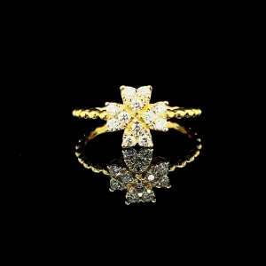 PREORDER | Golden Heart Floral Diamond Ring 14kt