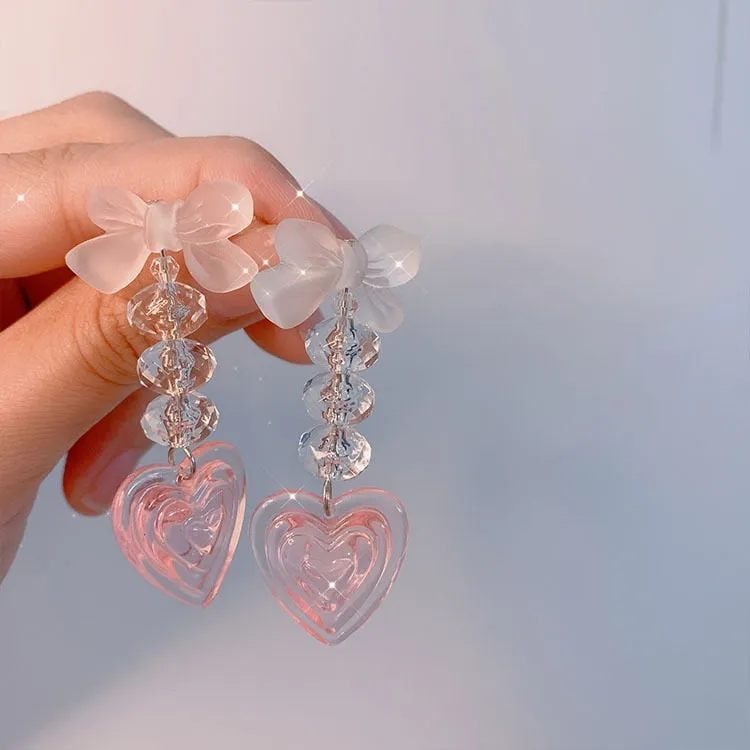Pretty In Pink Heart Earrings