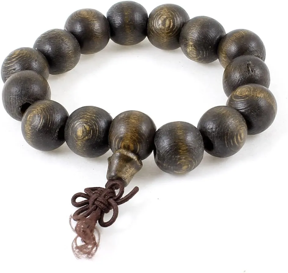 Qtqgoitem Wrist Decor Elastic Beaded Buddhist Prayer Bracelet Dark Brown (Model: 792 82f 8a1 e22 87c)