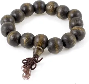 Qtqgoitem Wrist Decor Elastic Beaded Buddhist Prayer Bracelet Dark Brown (Model: 792 82f 8a1 e22 87c)