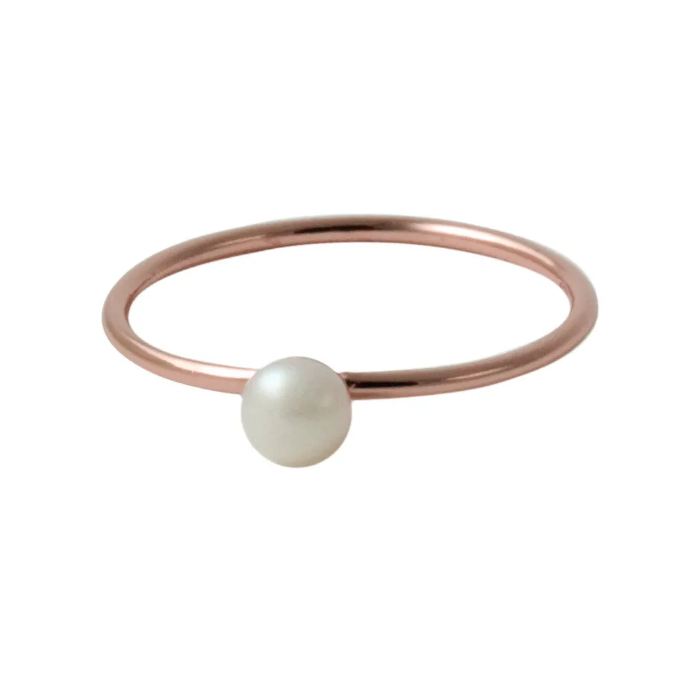 "Frosty" Rose Gold-Dipped Mini Pearl Ring