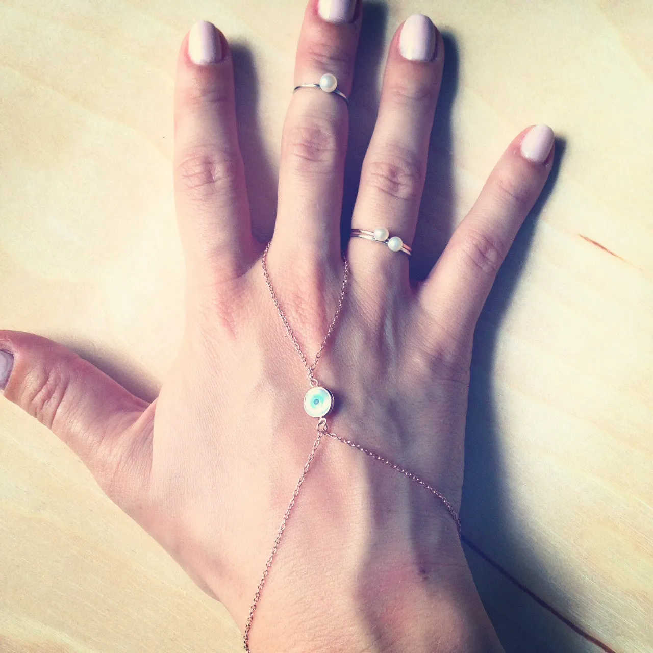 "Frosty" Rose Gold-Dipped Mini Pearl Ring