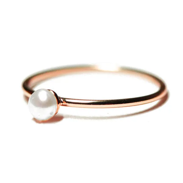 "Frosty" Rose Gold-Dipped Mini Pearl Ring