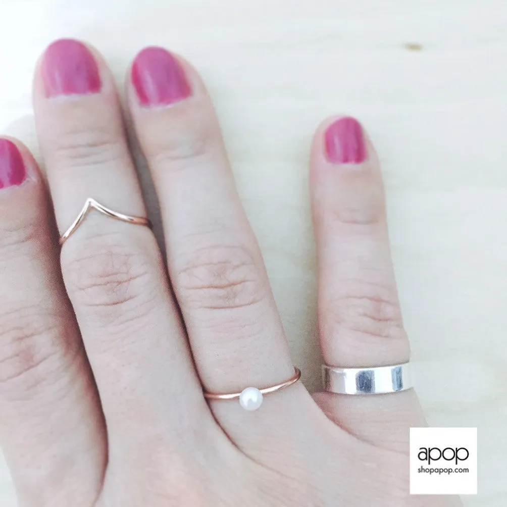 "Frosty" Rose Gold-Dipped Mini Pearl Ring