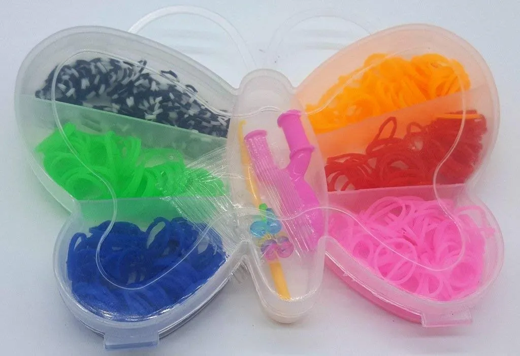 Rainbow Color DIY Loom Band Kit (Butterfly Shape)