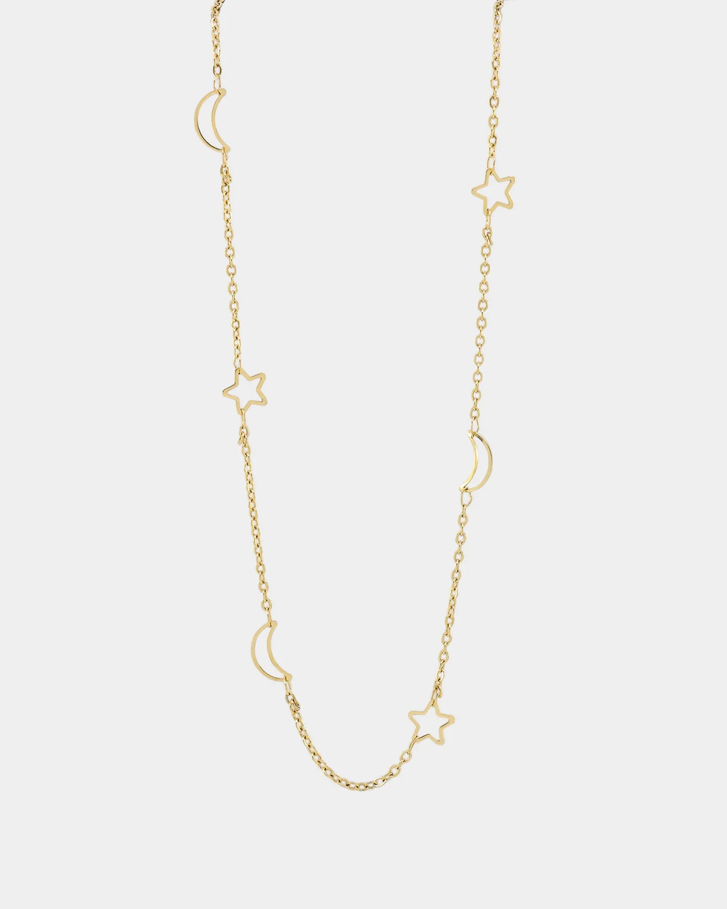 Raising Hell Women's Moon And Stars Necklace Gold