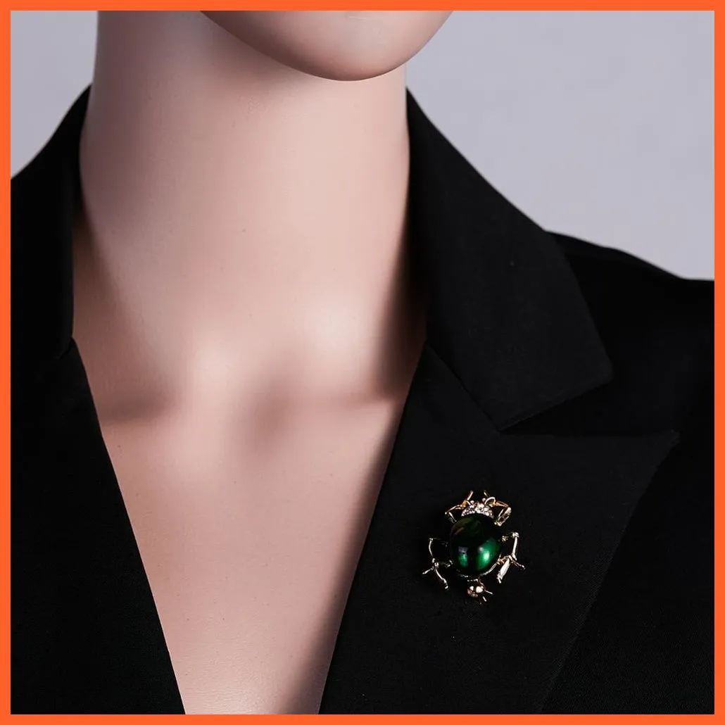 Rhinestone Beetle Crystal Pin Fashion Scarf Clip Jewellery Brooch Enamel Badge