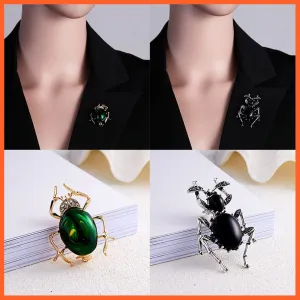 Rhinestone Beetle Crystal Pin Fashion Scarf Clip Jewellery Brooch Enamel Badge