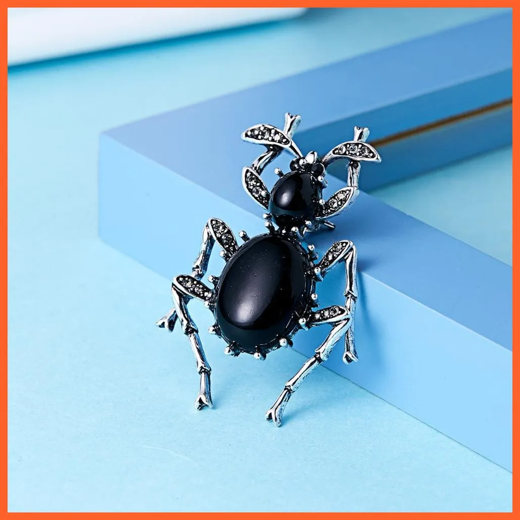 Rhinestone Beetle Crystal Pin Fashion Scarf Clip Jewellery Brooch Enamel Badge