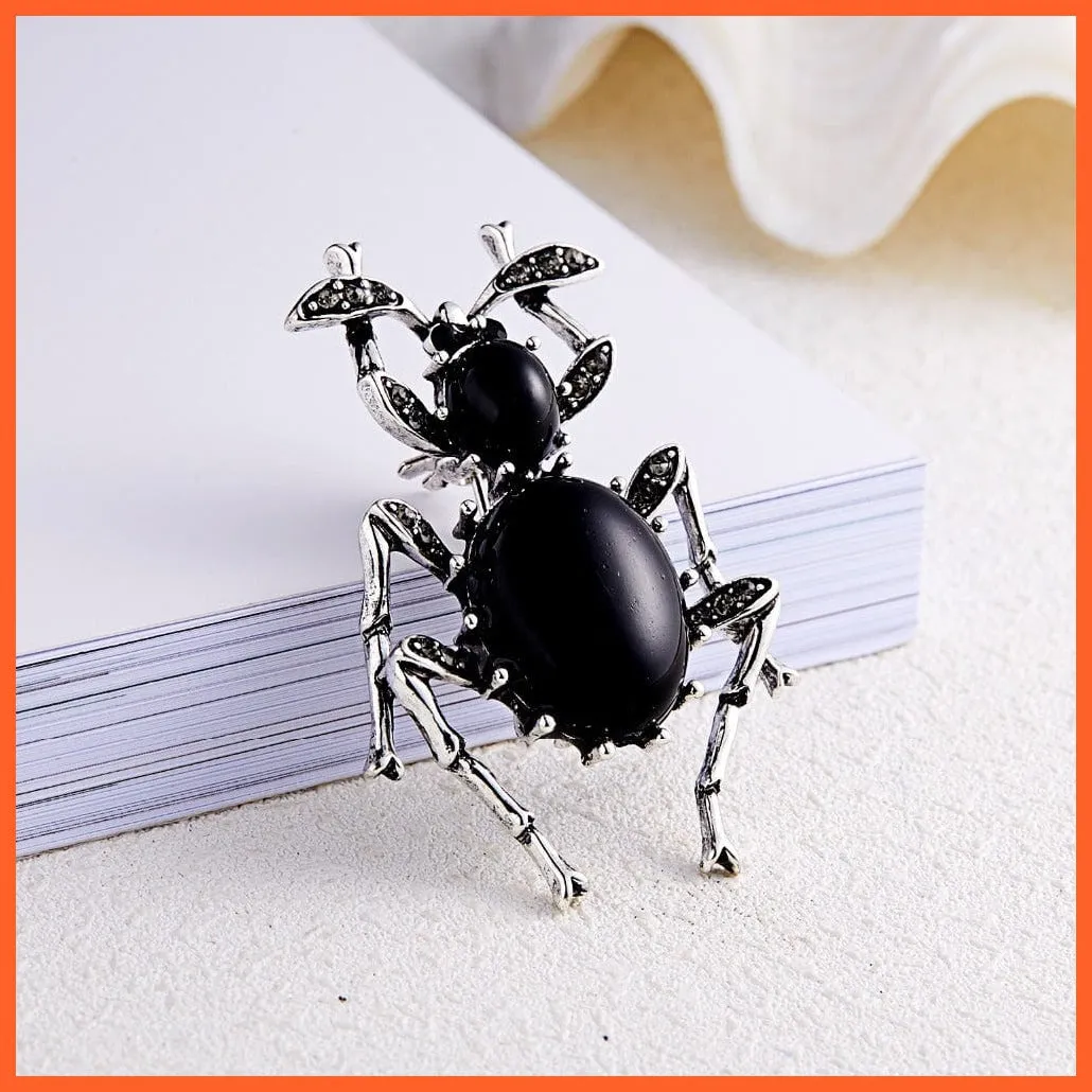 Rhinestone Beetle Crystal Pin Fashion Scarf Clip Jewellery Brooch Enamel Badge
