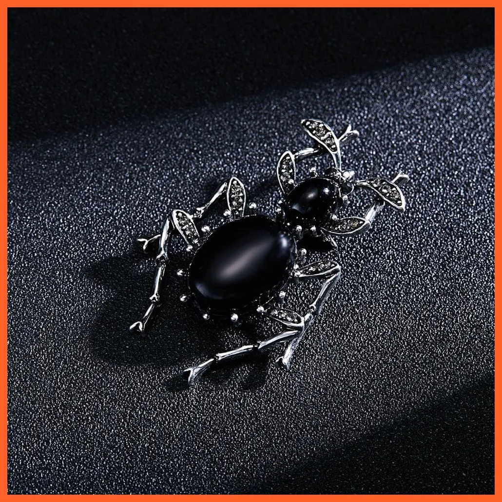 Rhinestone Beetle Crystal Pin Fashion Scarf Clip Jewellery Brooch Enamel Badge