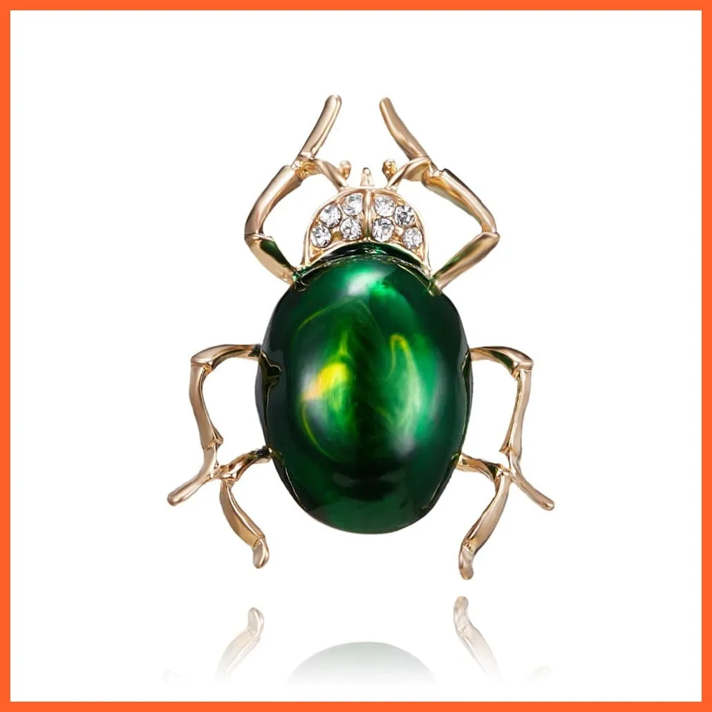 Rhinestone Beetle Crystal Pin Fashion Scarf Clip Jewellery Brooch Enamel Badge