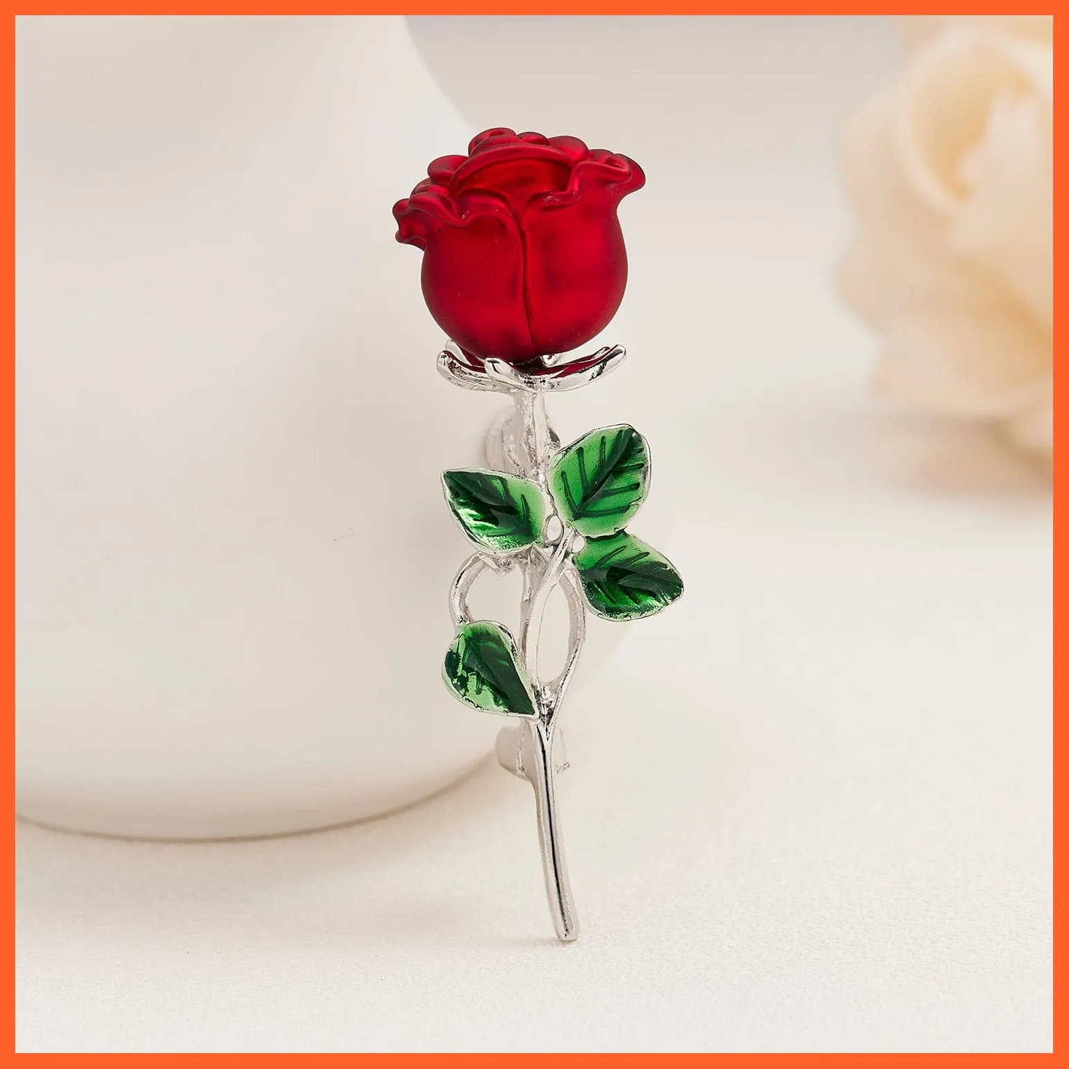 Rhinestone Red Rose Flower Brooches | Elegant Tulip Flower Bowknot Lapel Pins