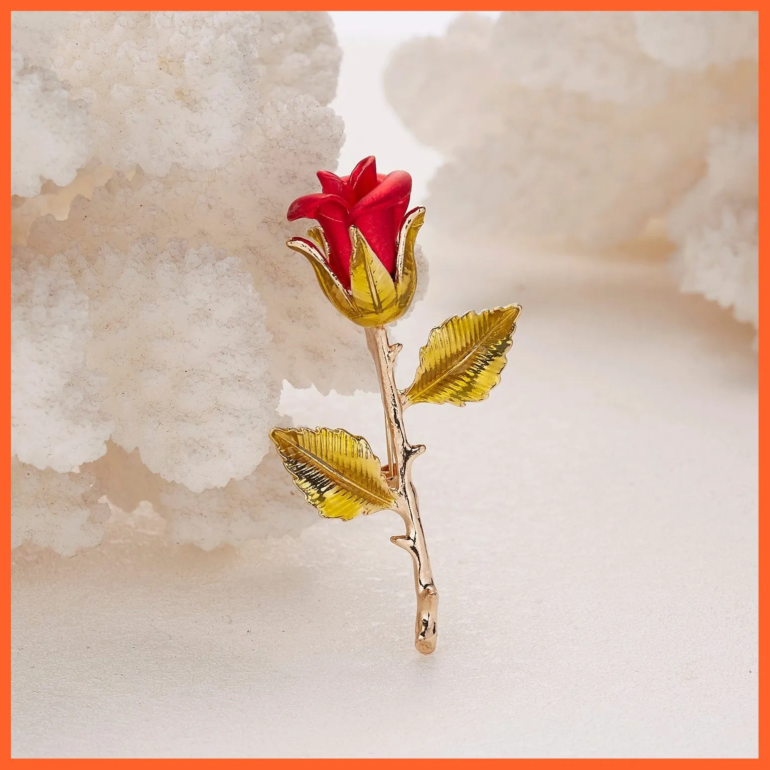Rhinestone Red Rose Flower Brooches | Elegant Tulip Flower Bowknot Lapel Pins