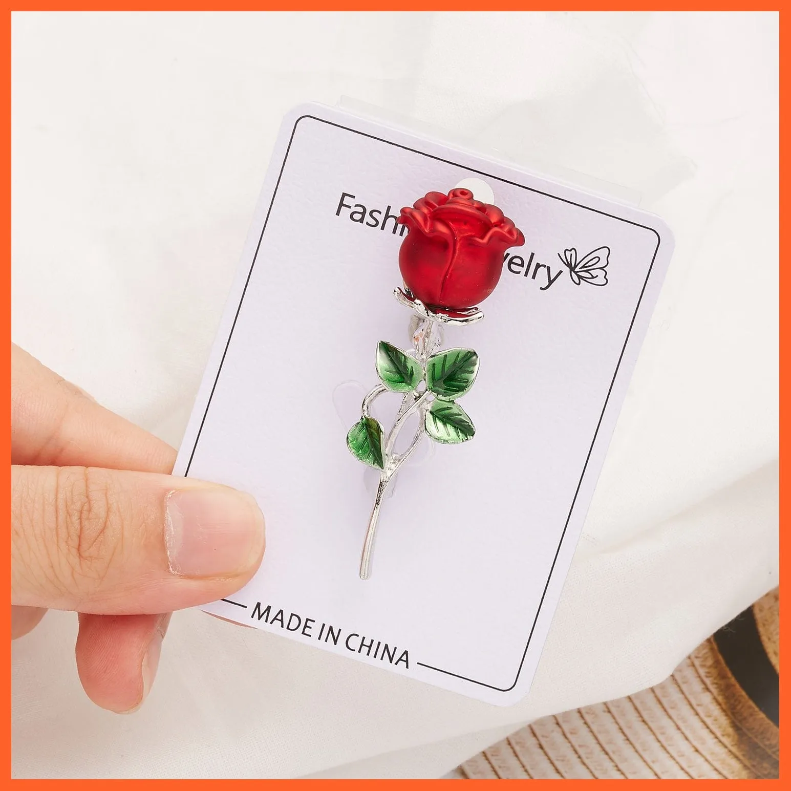 Rhinestone Red Rose Flower Brooches | Elegant Tulip Flower Bowknot Lapel Pins