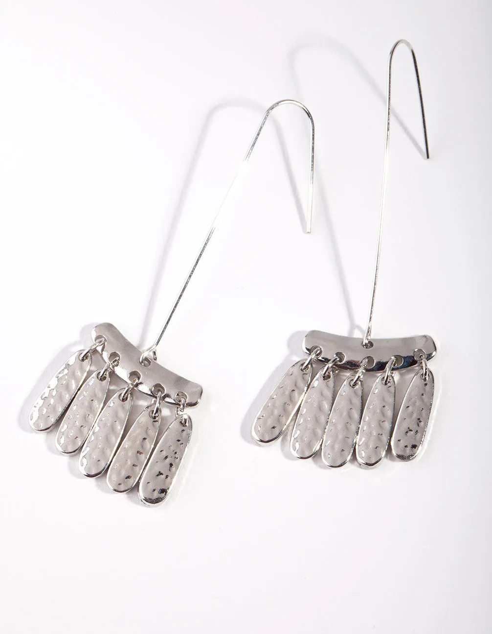 Rhodium Dangle Drop Earrings