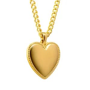 Romance Heart Pendant Necklace Women Jewelry Stainless Steel 18K Gold Plated Necklace