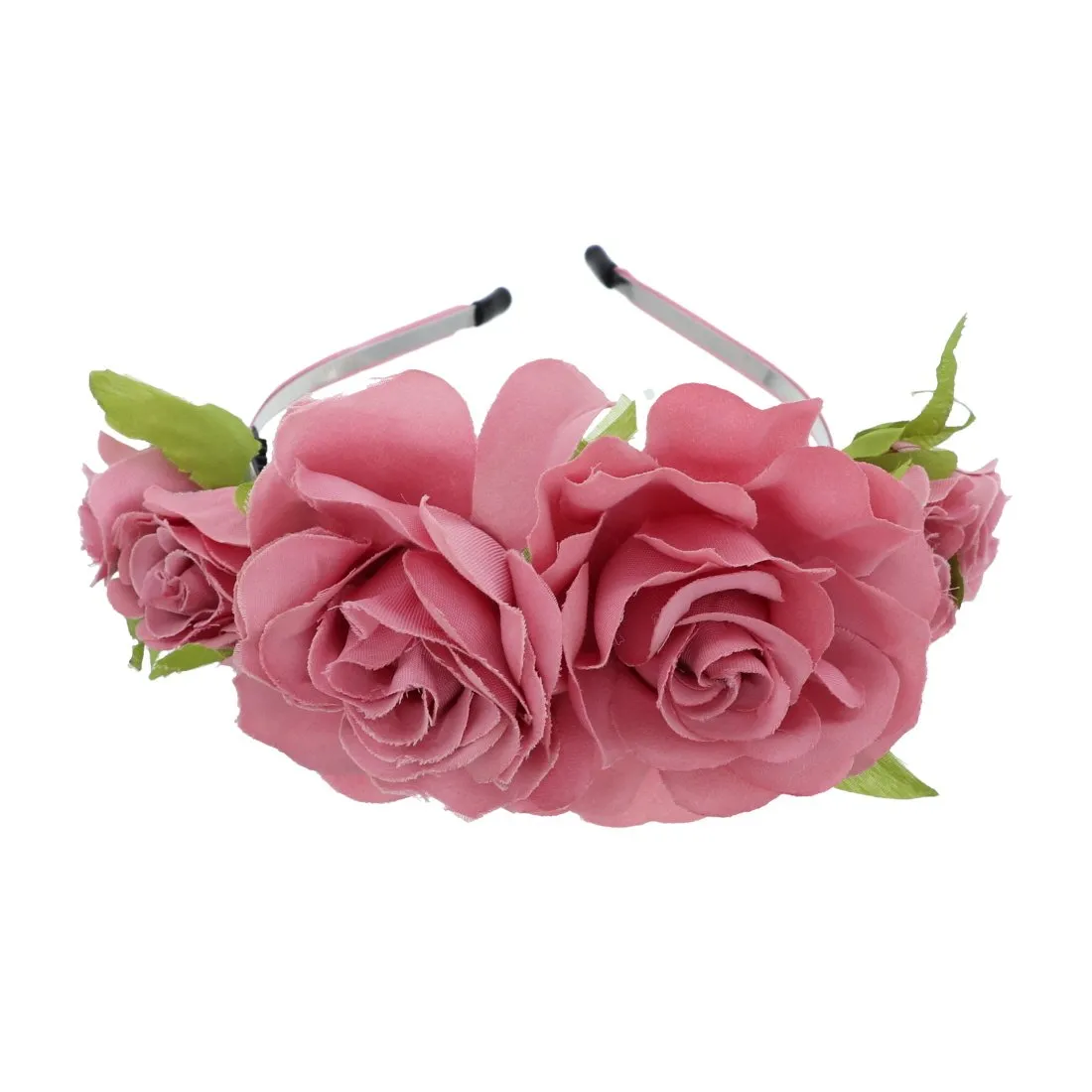 Rose Flower Hair Wreath Boho Headband - Rose