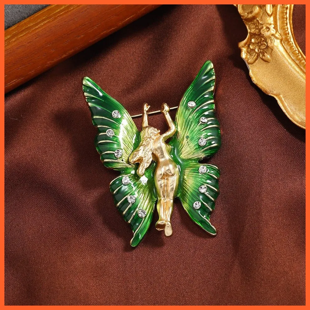 Royal Vintage Crystal Butterflies Bee Brooch Pins