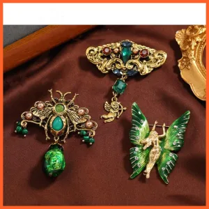 Royal Vintage Crystal Butterflies Bee Brooch Pins
