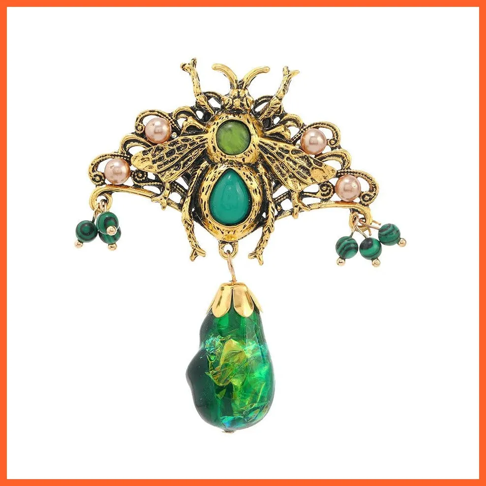 Royal Vintage Crystal Butterflies Bee Brooch Pins