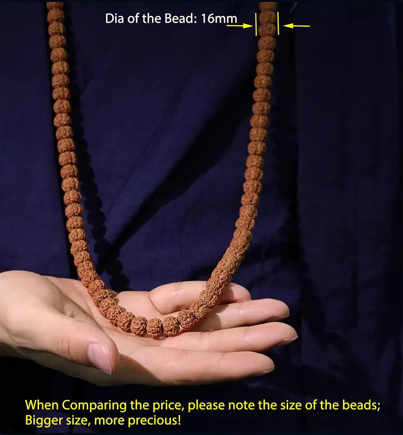 Rudraksha Japa Mala Prayer Yoga Meditation Blessing Buddhist Beads Necklace Bracelet