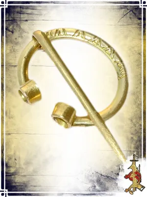 Runic Horse Shoe Fibula – Brass