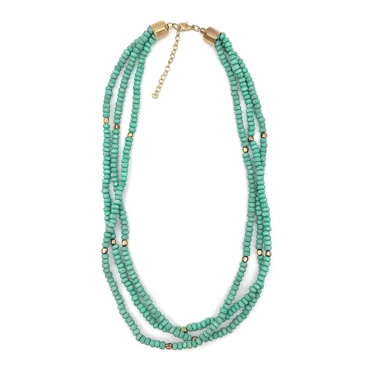 Sachi Chromatic Hues Sea Green Short Necklace