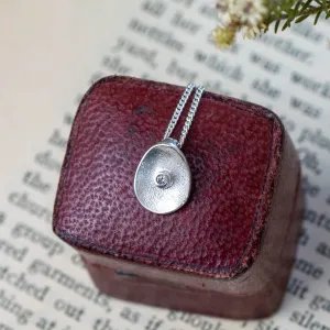 Sea Buttons April Birthstone Silver Diamond Pendant