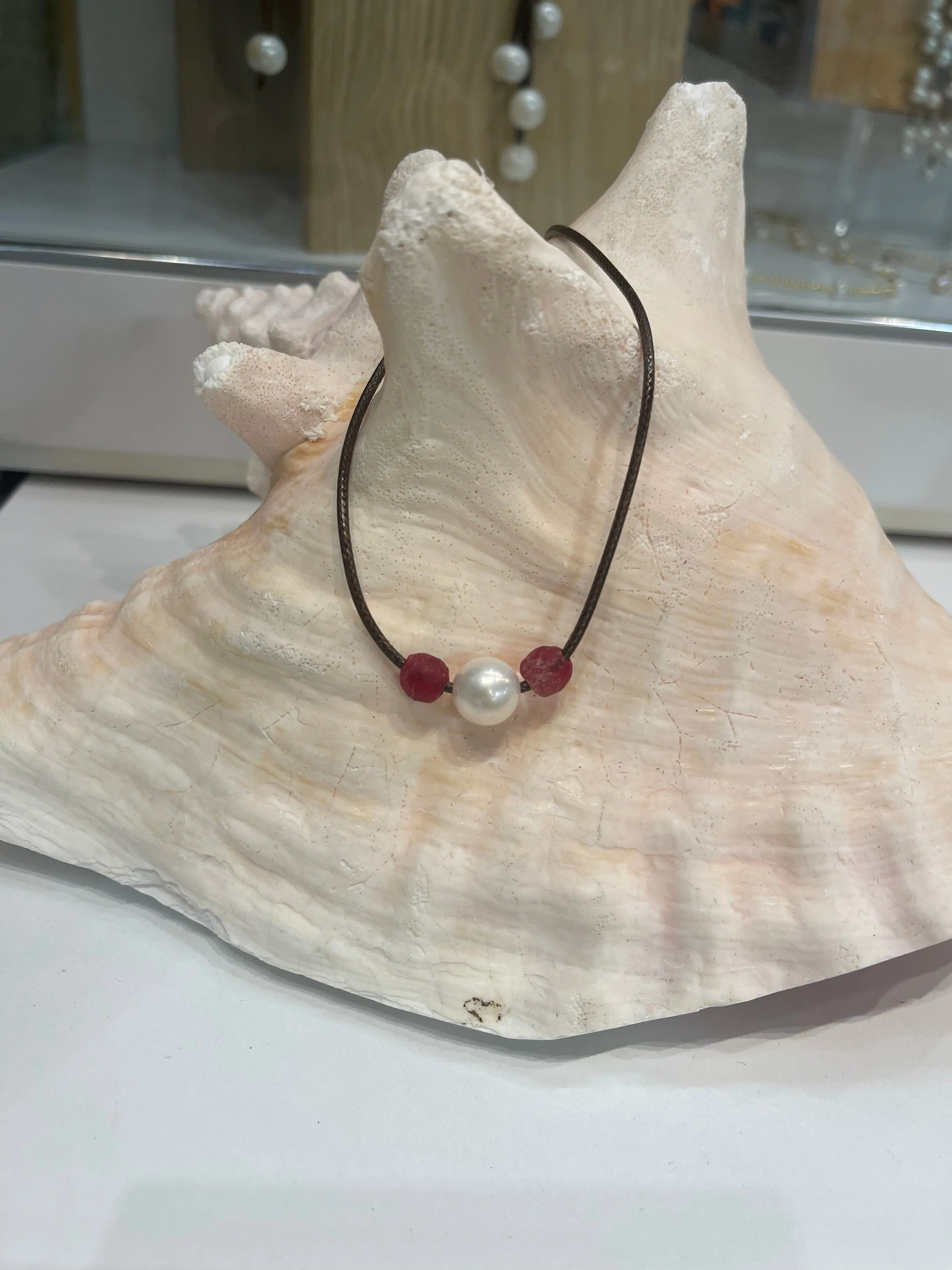 Sea glass & pearls necklaces
