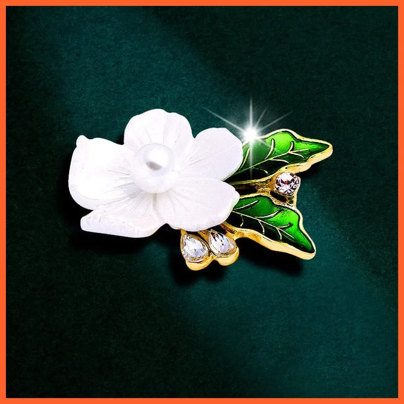 Shell Flower Pearl Badges And Brooch Pins For Women