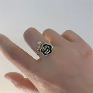 Shiny Camellia Open Ring,