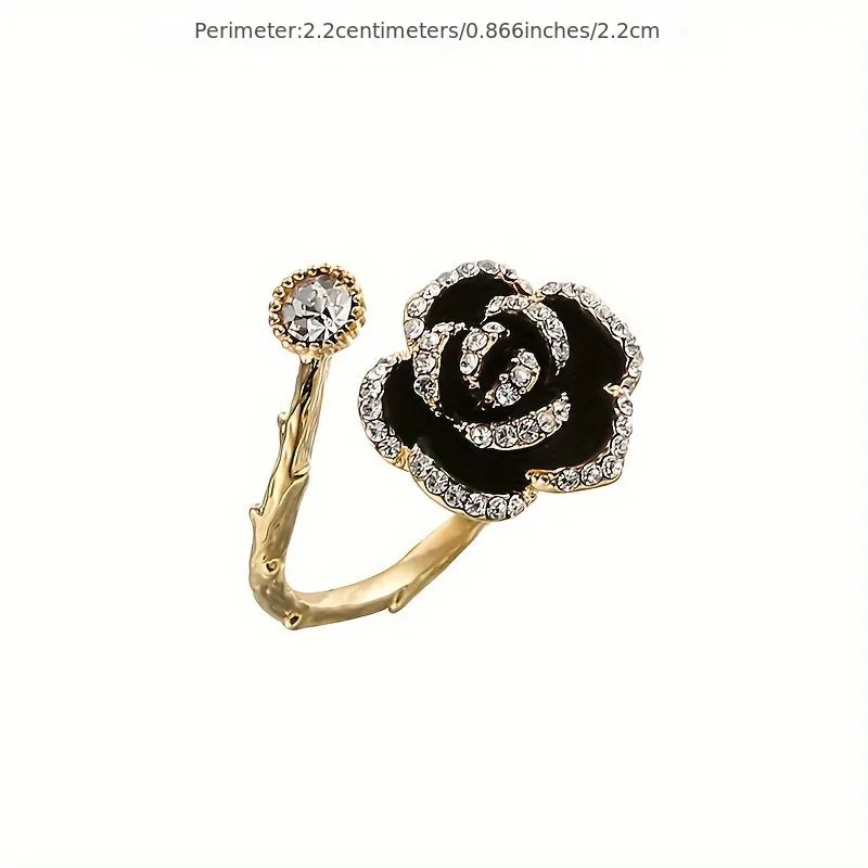 Shiny Camellia Open Ring,