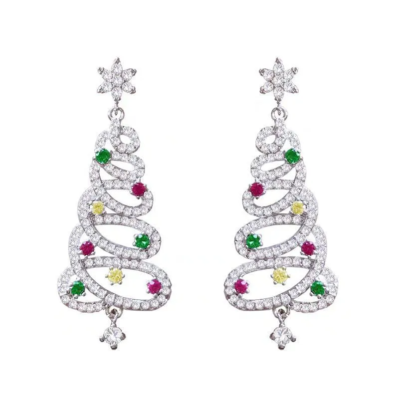Shiny Christmas Tree Earrings