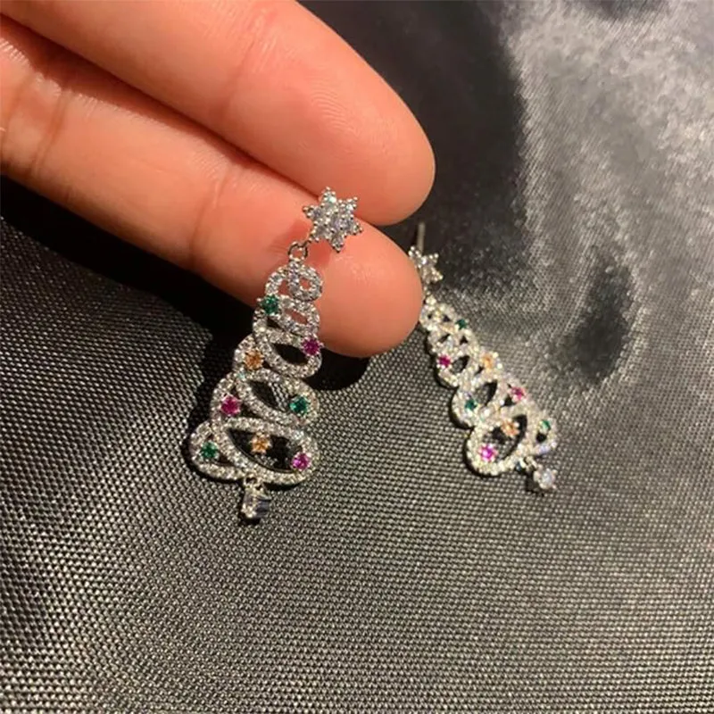 Shiny Christmas Tree Earrings