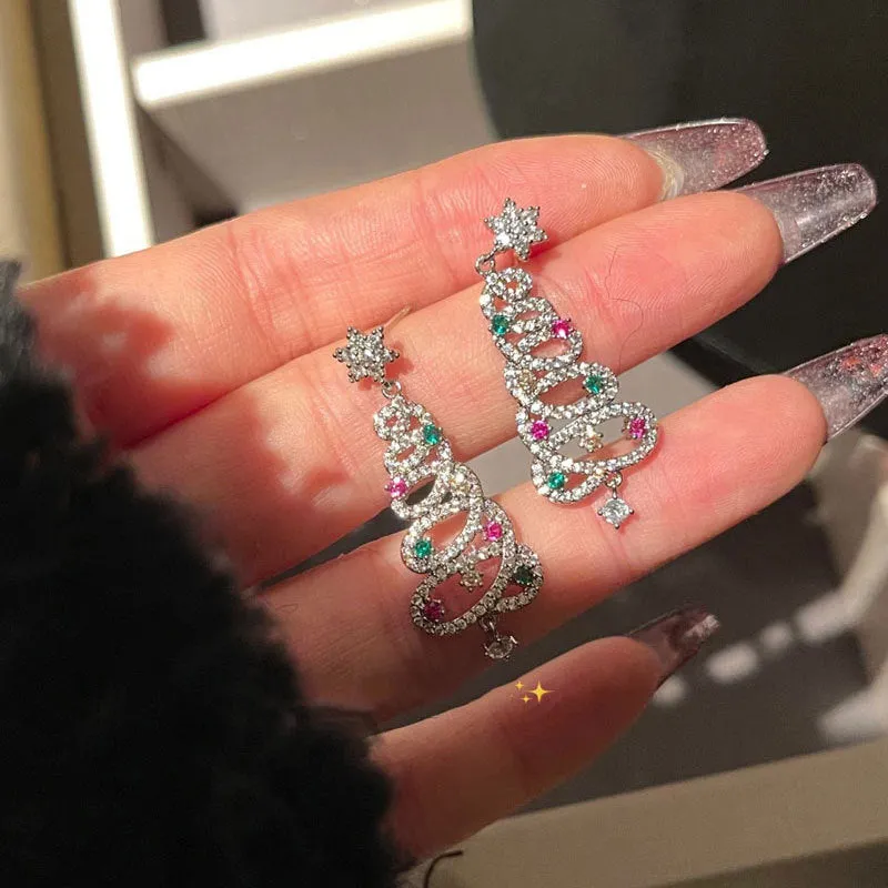 Shiny Christmas Tree Earrings